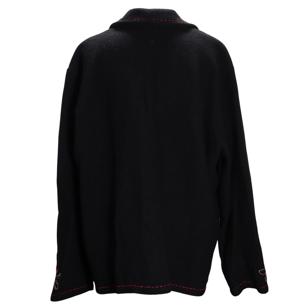 Alfred Dunner 3X plus Wool Zip Jacket cottage winter Grannycore Rose Embroidered - Picture 3 of 6